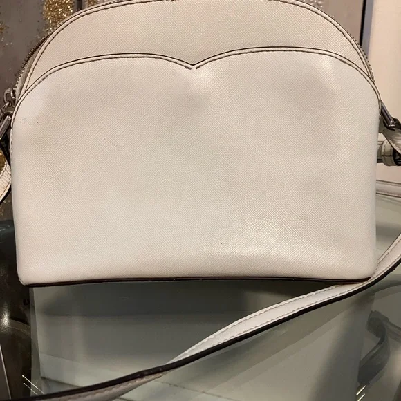 Kate Spade Mini Payton Dome Crossbody White Leather Purse